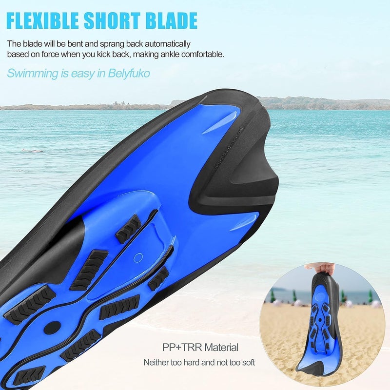 HZYH Swim Fins for Kids and Adults - Soft Ergonomic Foot Pocket, Easy to Carry,  Black - Image 5