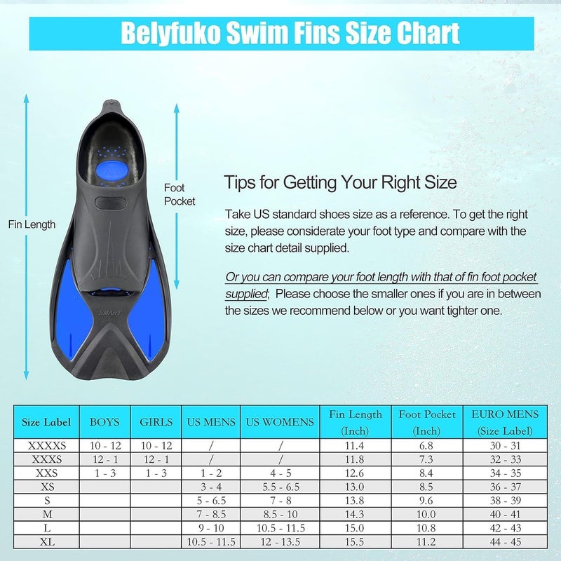 HZYH Swim Fins for Kids and Adults - Soft Ergonomic Foot Pocket, Easy to Carry,  Black - Image 2