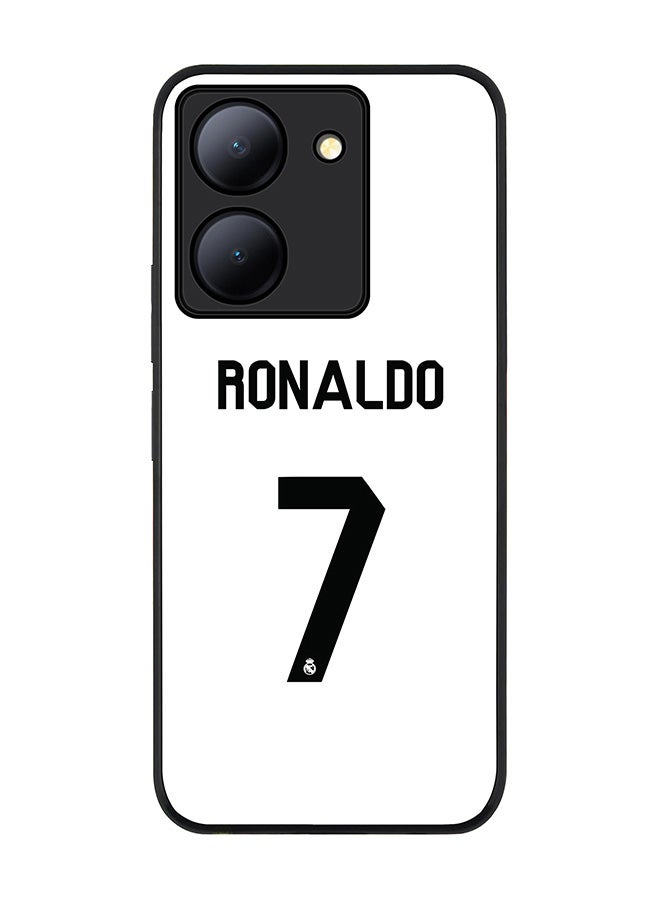 Stylizedd Rugged Black Edge case for Vivo Y36 / Vivo Y36 5G, Slim fit Soft Case Flexible Rubber Edges Anti Drop TPU Gel Thin Cover - Ronaldo Real Jersey - Image 1