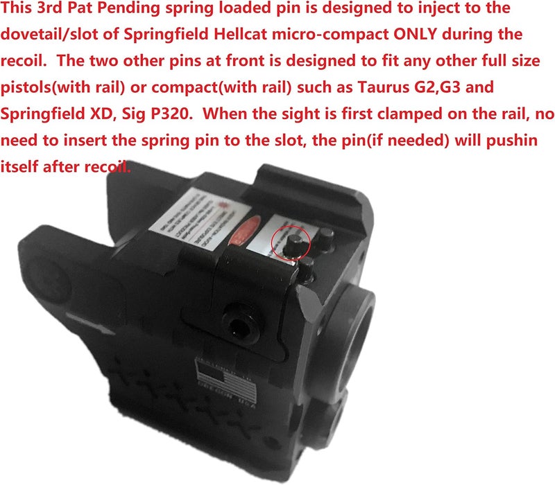 Ade Advanced Optics HG55-1 Full Metal Class IIIA Green Laser + Flashlight Sight for Ultra Compact Pistol Handgun for Springfield Hellcat(OSP/PRO) Micro-Compact 9MM Pistol - Image 2