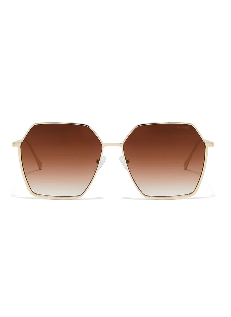 Blackout Stark,Women Sunglasses, Hexagon Sunglasses, UV Protection: UV400 (Gold,Brown)