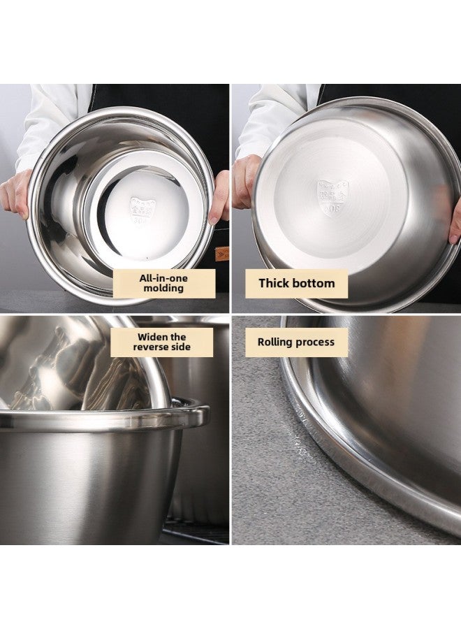 304 Stainless Steel Cooking Basin Food Special Salad Basin Baking And Noodle Mixing Cream Whipping Basin Egg Basin-Specifications:304 Stainless Steel Basin-Color:18cm  - Image 3