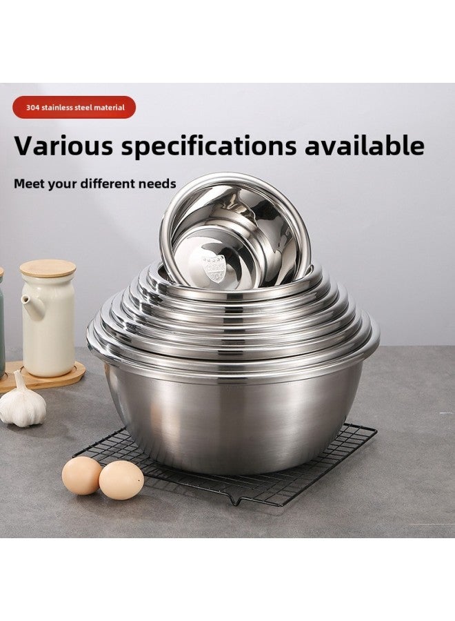 304 Stainless Steel Cooking Basin Food Special Salad Basin Baking And Noodle Mixing Cream Whipping Basin Egg Basin-Specifications:304 Stainless Steel Basin-Color:18cm  - Image 4