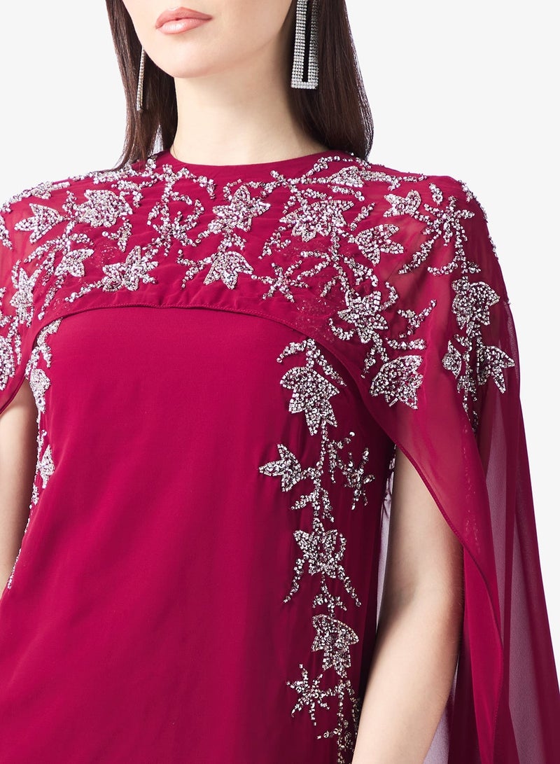 فروك اند فرل فستان ماكسي بأكمام كاب مزينة - Image 3