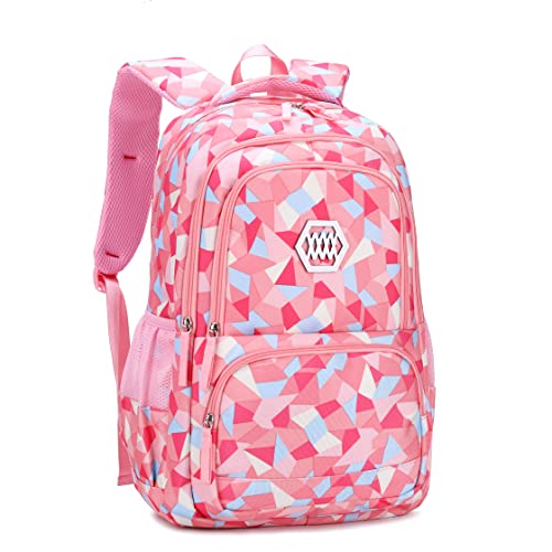 Bansusu Geometric Print Kids Backpack for Girls Boys School Bag Bookbags - Image 1