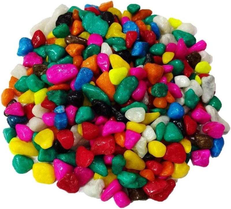 OhhSome 1Kg Colourful Glass Pebbles Pebbles for Lucky Bamboo Plant & All Purpose Pack, Mixed