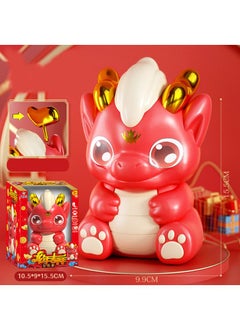Y&D Year Of The Dragon Creative Cartoon Little Dragon Luminous Piggy Bank Children's Gift Decoration Piggy Bank-Red  - Image 1