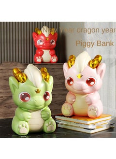 Y&D Year Of The Dragon Creative Cartoon Little Dragon Luminous Piggy Bank Children's Gift Decoration Piggy Bank-Red  - Image 2