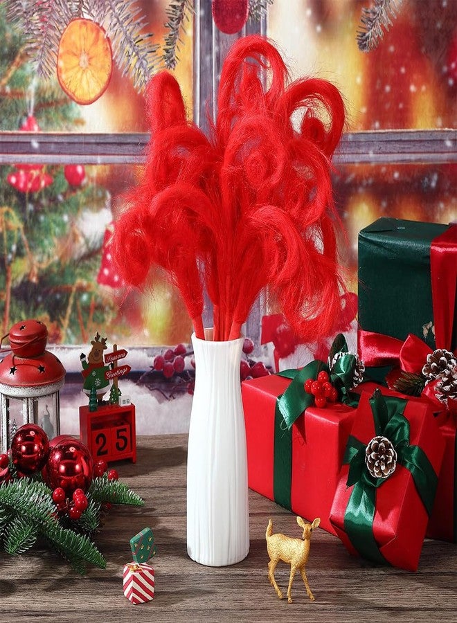CCUUHJ 3 Pcs Red Furry Christmas Picks 15.75" Fuzzy Spiral Curly Sprays Ornaments Stems for Christmas Tree Topper Filler Branches Home Office Holiday Party Decorations Gifts (Red) - Image 5