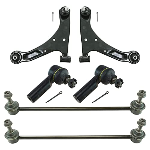 TRQ Front Steering & Suspension Kit Control Arm with Ball Joint Sway Bar Stabilizer Link Tie Rod Compatible with 2006-2013 Suzuki Grand Vitara - Image 1