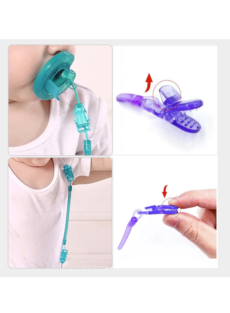 Set of 4, Silicone Baby Tether Pacifier Clip, Retractable Baby Soother Anti-Drop Clip, Toy Straps for Stroller - Image 5