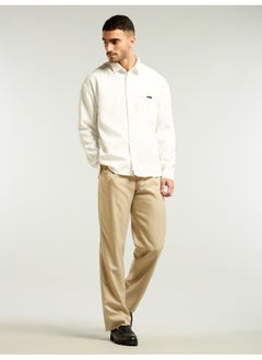 Beyoung White Textured Waffle Shirt  - Image 1