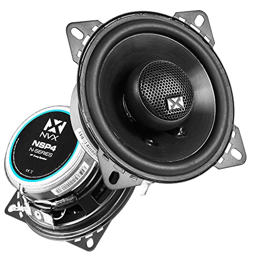 NVX® NSP4 4" Car Speakers, 300W Max, 100W RMS, 2-Way Coaxial w/Silk Dome Tweeters & Built-in X-Overs, Easy to Install in Cars/Trucks/Doors (Pair) - Image 1