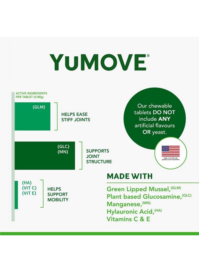 Yumove YuMOVE Hip and Joint Supplement for Dogs with Glucosamine, Green Lipped Mussel, Chondroitin, MSM, Omega 3 & Hyaluronic Acid - Joint Support Supplement - for Adult Dogs 300 Tablets  - Image 5