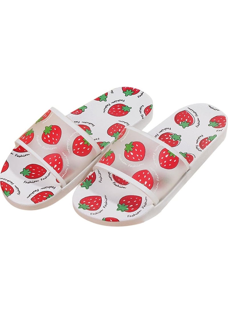 Huitich Strawberry Print Fashion Slide Sandals – Size 38-39  - Image 1