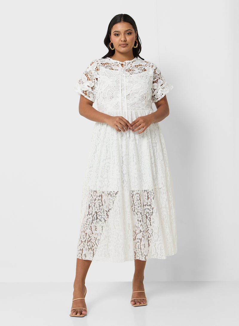 Ella Plus Lace Tiered Dress - Image 1