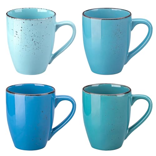 vancasso Navia Coffee Mug Set of 4 Ceramic 12 Oz Coffee Cups for Cappuccino Latte Tea Multi Blue