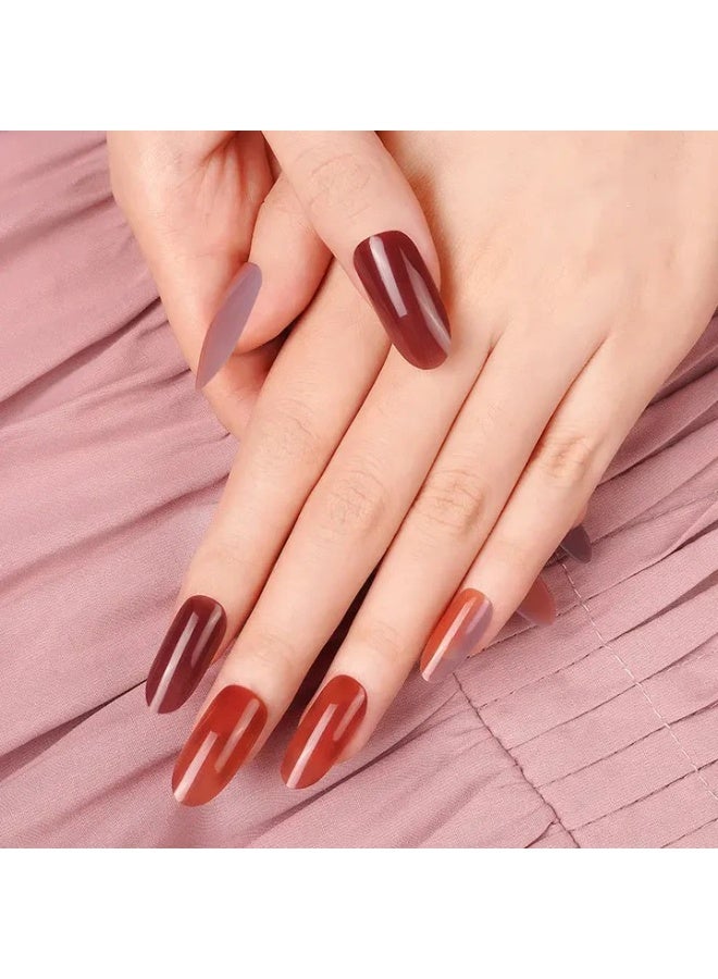 Semi-Cured Gel Nail Wraps – Salon Quality Manicure – 20 Strips + File + Wooden Stick – Easy Apply & Remove - Image 5