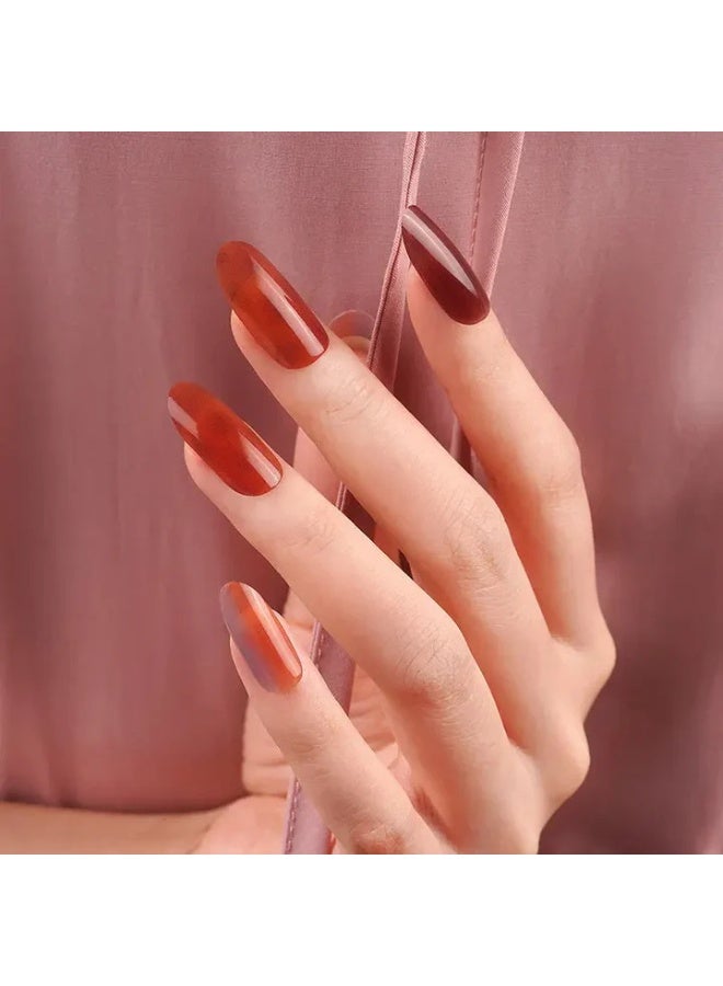 Semi-Cured Gel Nail Wraps – Salon Quality Manicure – 20 Strips + File + Wooden Stick – Easy Apply & Remove - Image 1