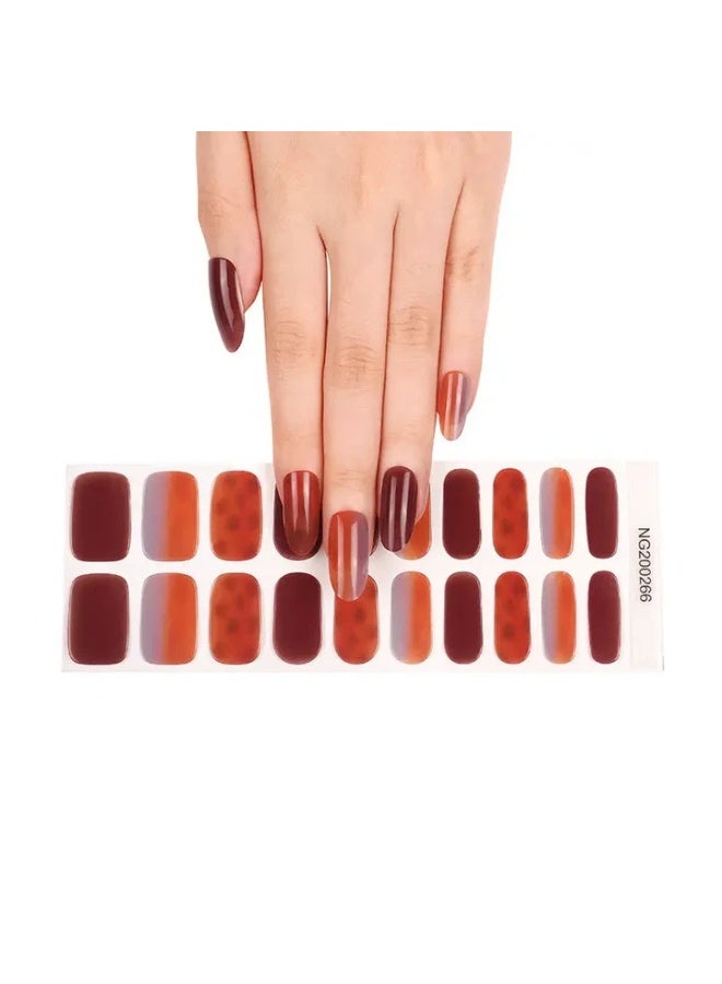 Semi-Cured Gel Nail Wraps – Salon Quality Manicure – 20 Strips + File + Wooden Stick – Easy Apply & Remove - Image 4