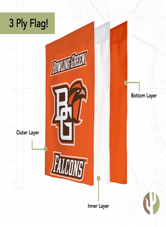 ديزرت كاكتوس علم حديقة جامعة بولينغ غرين الحكومية (BGSU) بنقش صبار الصحراء - راية بولينغ غرين فالكونز مقاس 19 × 12 بوصة، للعرض الخارجي والفعاليات (التصميم C) - Image 3