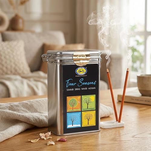 Cycle Pure Four Seasons Premium Bambooless Incense (Pack of 1) 4 Fragrance (104 Nos) Special Bamboo-Less Agarbathi for Meditation, Good Vibes, Gifting - Image 1