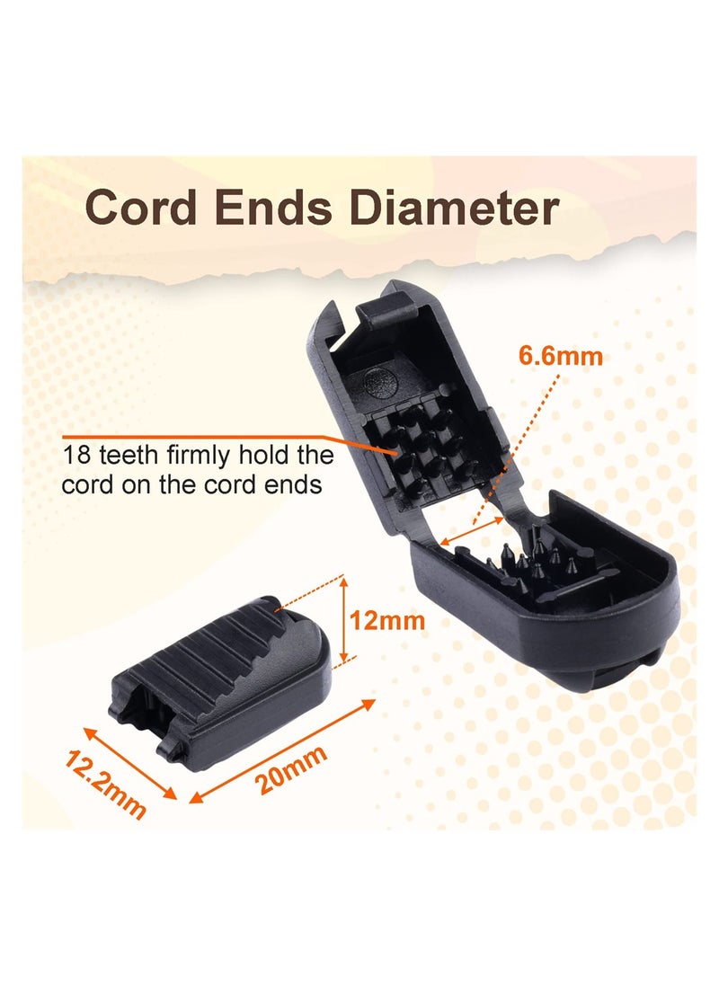SYOSI - 50 Pack Elastic Shoe Lace End Clips, Paracord Bungee Shoe String Ends Caps, No Tie Shoelace Locks for Sneakers Boot, Assorted Plastic Zipper Pull Cord End Tips Replacement - Image 1