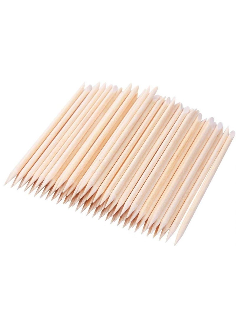 Orange Wooden Skincare Sticks, 100 Pieces, 7.5cm Length - Image 1