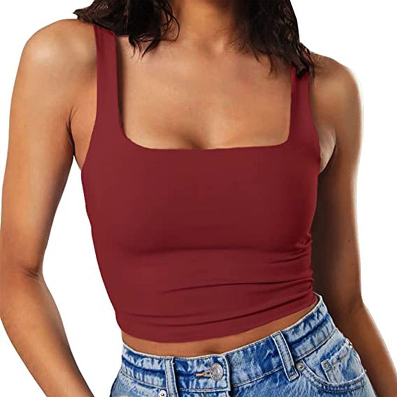 Women's Solid Cropped Camisole Top with Square Neck - Image 5
