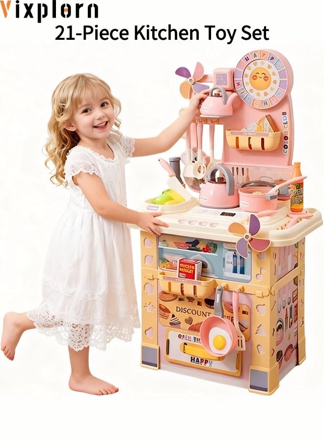 Toyzey Kitchen toy set, role-playing toys for boys and girls, kitchen games, realistic kitchen simulation toys, suitable as a gift for children aged 3 and up. - Image 1