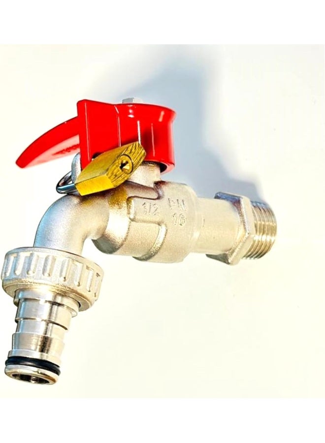 Biella Secure Your Outdoor Water Supply: Lockable Brass Garden Tap With Teflon Thread Seal - Essential Home And Garden Tool(1/2 Inch) - Image 3