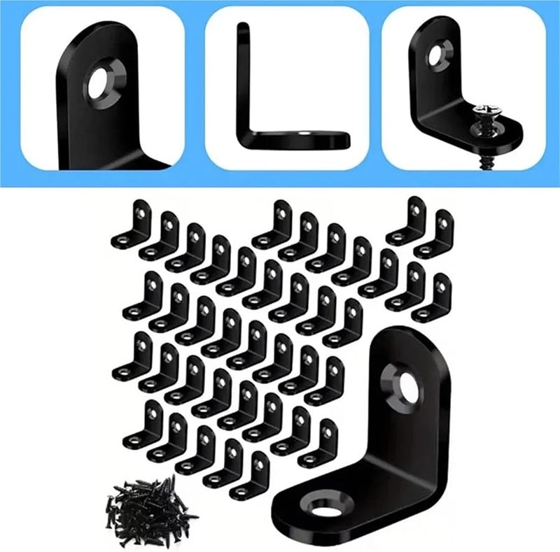 Stainless Steel L Brackets 30mm Right Angle Corner Braces with Fasteners for Wood - Image 4