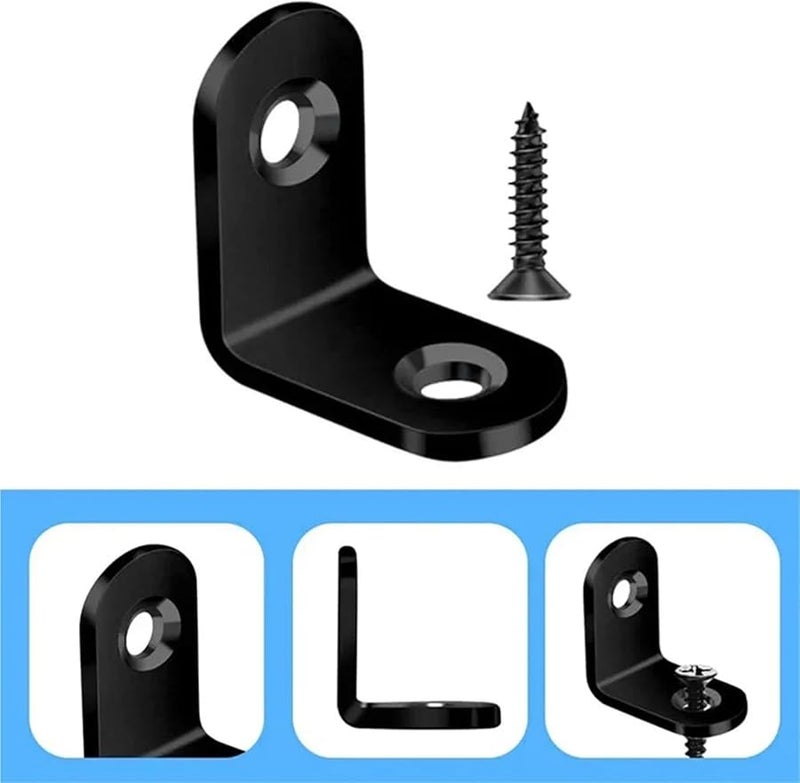 Stainless Steel L Brackets 30mm Right Angle Corner Braces with Fasteners for Wood - Image 5