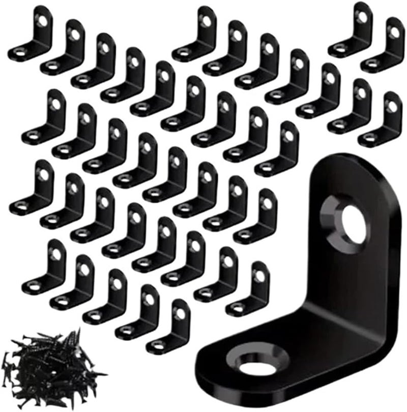 Stainless Steel L Brackets 30mm Right Angle Corner Braces with Fasteners for Wood - Image 2