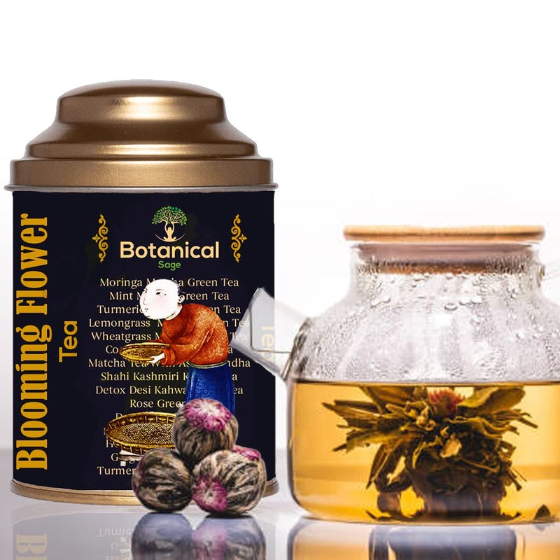 Botanical Sage- Blooming Flower Tea 100g | Hand Woven | Selected | Luxury Tea - Image 4