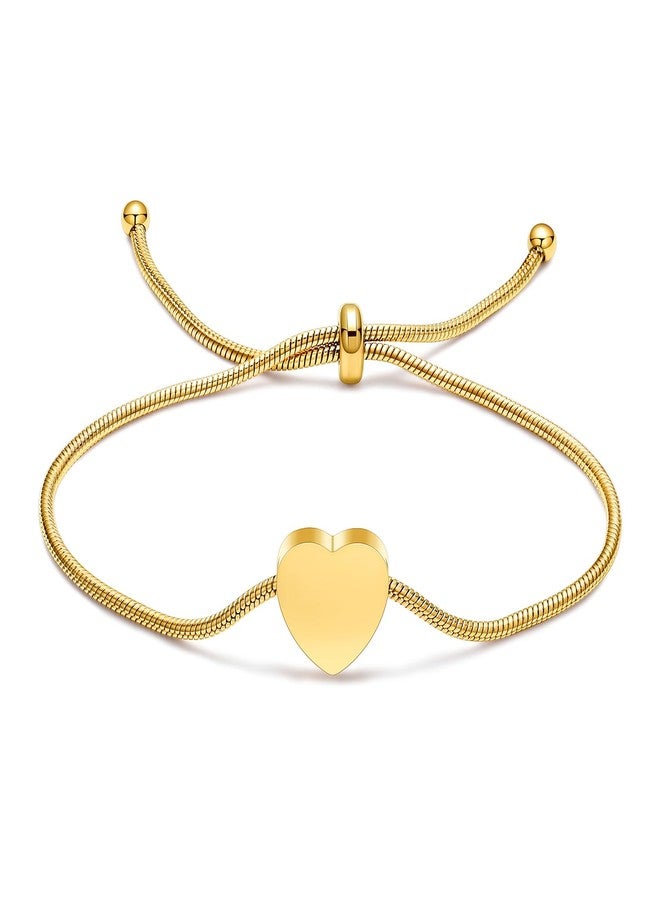 Imrsanl Heart Urn Bracelet for Ashes for Women Girls Stainless Steel Cremation Urn Bracelet Bangle for Ashes Keepsake Memorial Jewelry Gifts (Z-Gold) - Image 1