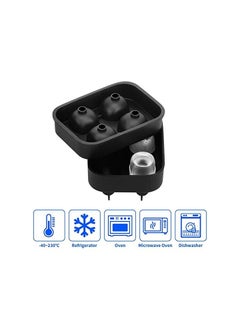 Generic tifanso 3D Skull Ice Mold Tray, Ice Molds Silicone Skull Ice Cube Molds with Funnel, Funny Ice Skull for Cocktail, Whiskey, Bourbon, Chilled Drinks Black  - Image 3