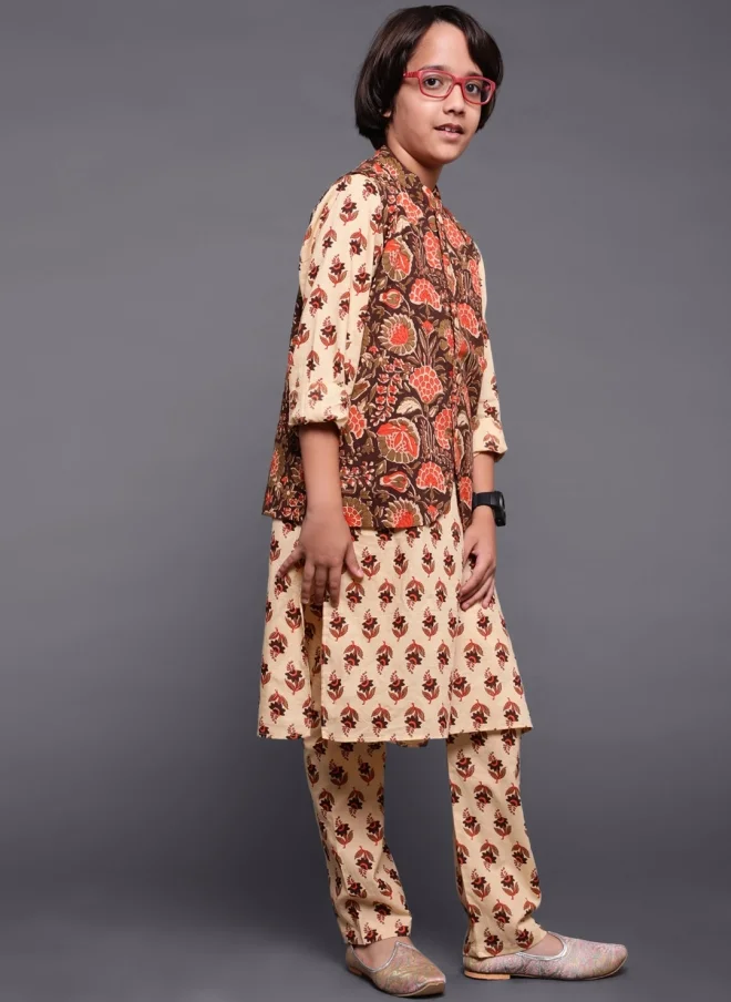 AKS Floral Printed Kurta Set for Boys