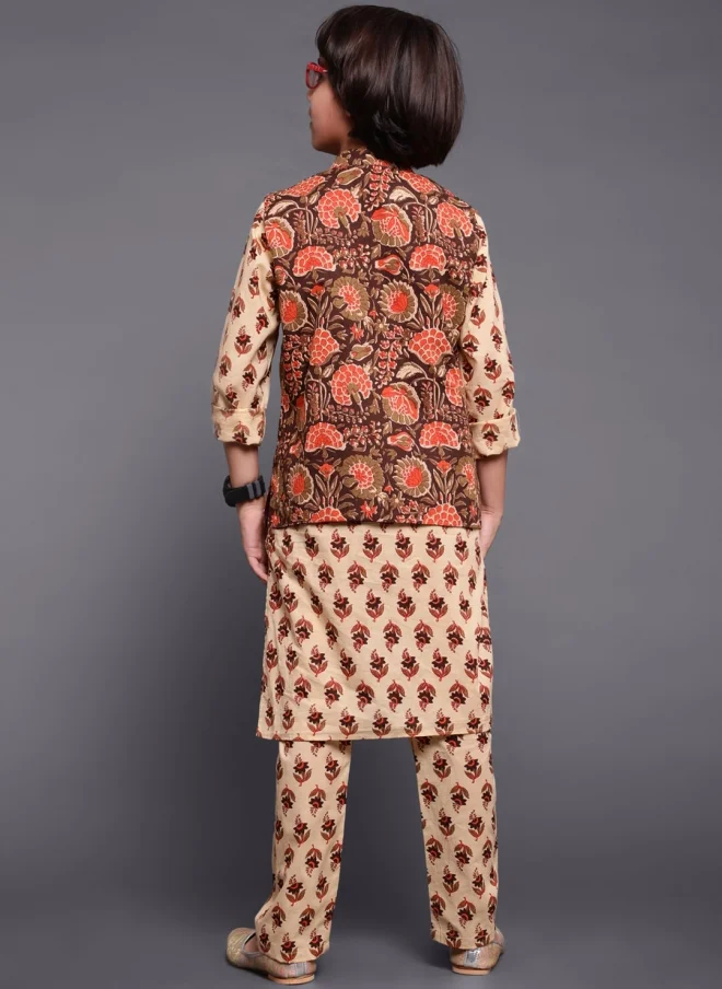 AKS Floral Printed Kurta Set for Boys