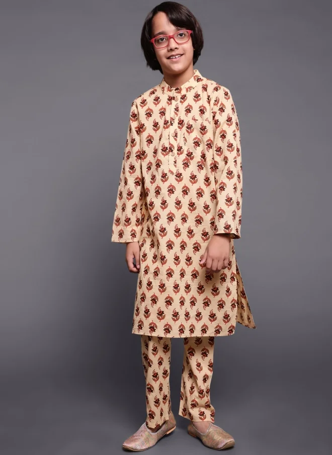 AKS Floral Printed Kurta Set for Boys