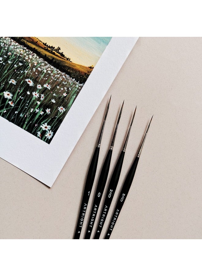 ArtRight Long Liner Detailing Brush Set of 4 - Professional Artist Painting Brush Set for Acrylic, Miniature, Nail Art, Model, Idol Painting with Holder (Set of 4 Paintbrush Wood) - Image 5