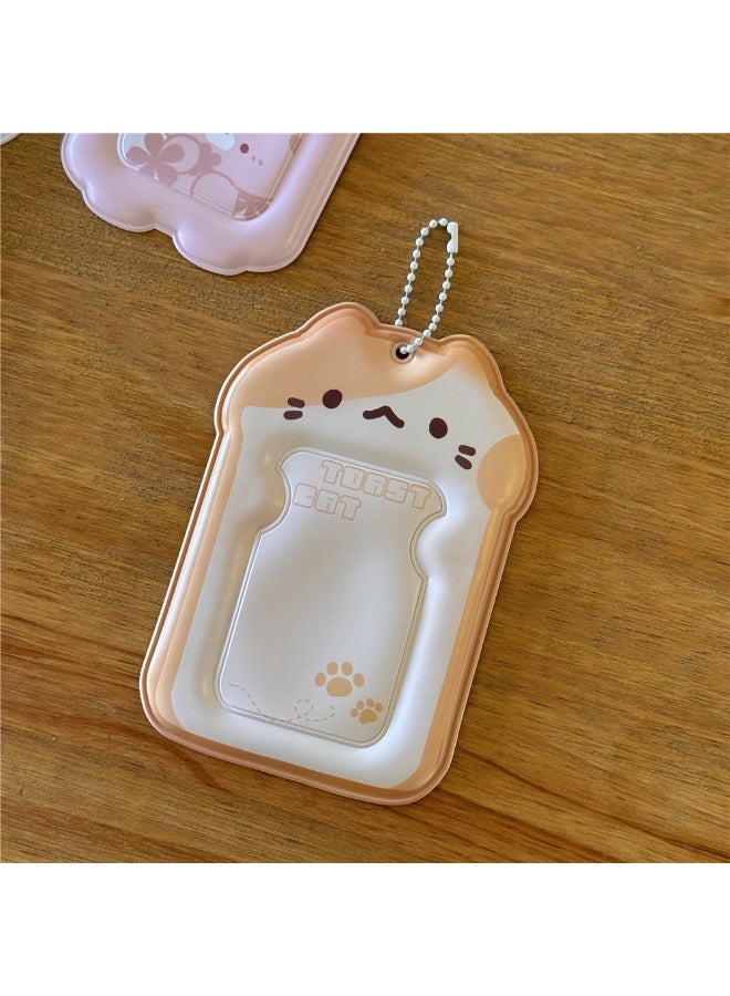 NIBEMINENT 1 - Piece Cute Animals Kpop Photo Card Holder Pendant Key Chain ID Badge Holder ID Card Holder Photo Card Protector for School ID Office ID Access Card for Women Girls - Image 1