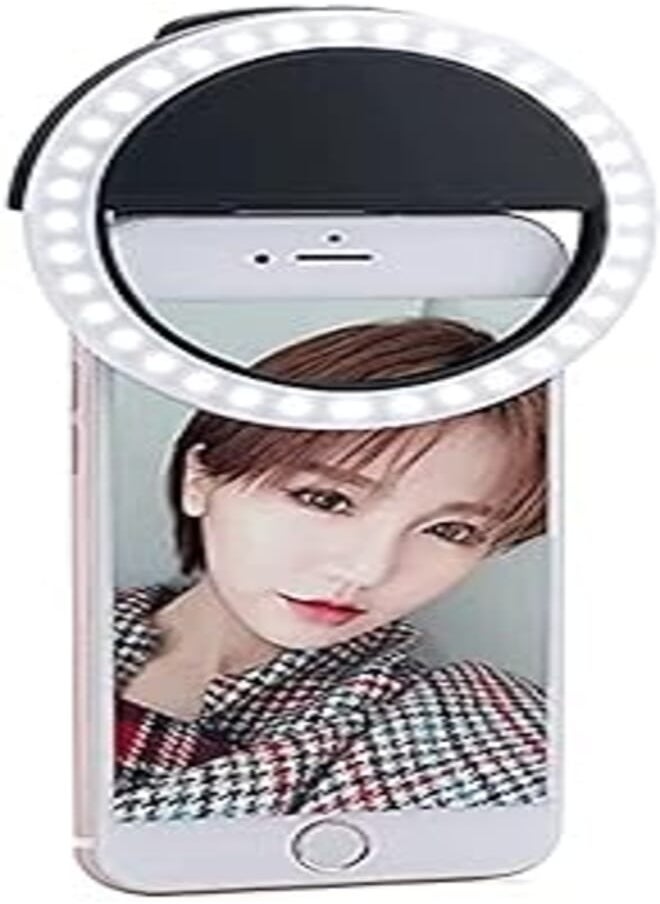Generic Selfie LED flash to increase the lighting for mobile when photographing the selfie front camera - black color 