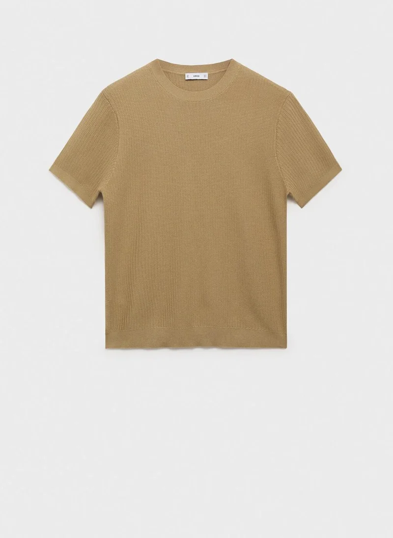 Mango Man 100% cotton knitted t-shirt