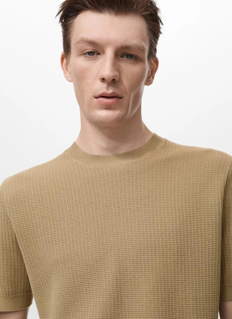Mango Man 100% cotton knitted t-shirt