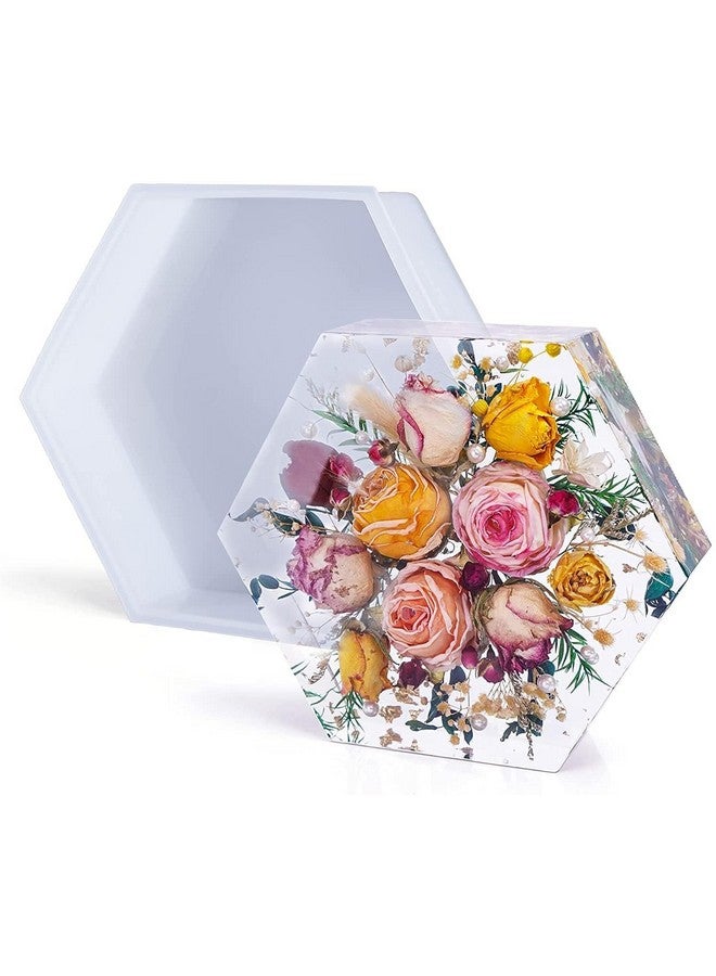 SNOOGG Large Silicone Hexagon Molds Deep Epoxy Resin Molds for Flowers Preservation, Resin Art, Resin Casting, DIY Wedding, Valentine, Anniversary Gift (1) - Image 1