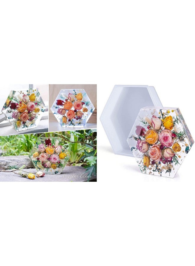 SNOOGG Large Silicone Hexagon Molds Deep Epoxy Resin Molds for Flowers Preservation, Resin Art, Resin Casting, DIY Wedding, Valentine, Anniversary Gift (1) - Image 3