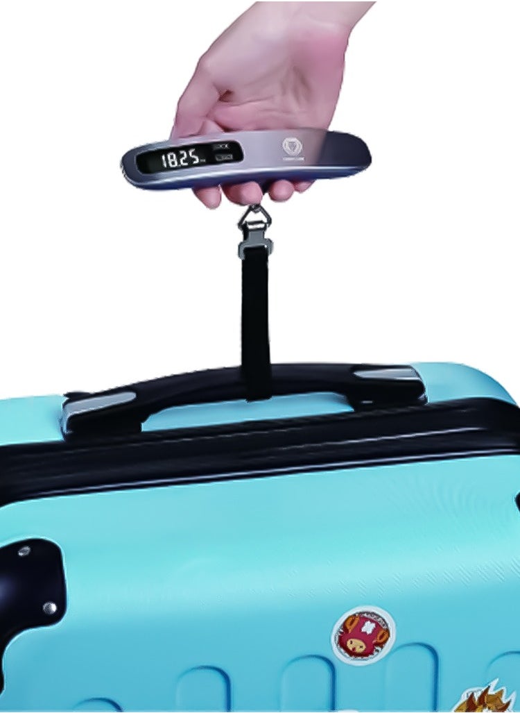 Digital Luggage Scale with 50kg Capacity, Target Value Setting, Compact & Portable, High Accuracy, Green Lion - Silver