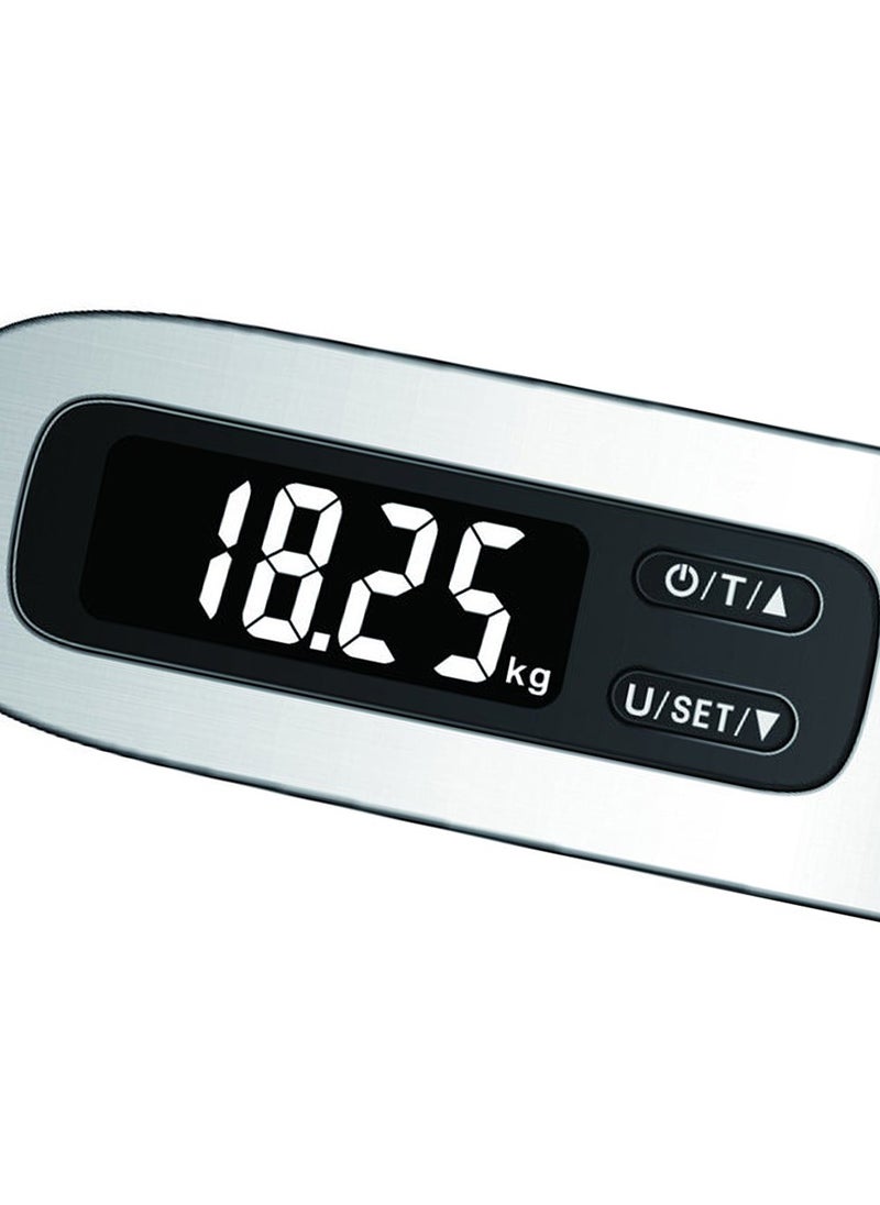 Digital Luggage Scale with 50kg Capacity, Target Value Setting, Compact & Portable, High Accuracy, Green Lion - Silver