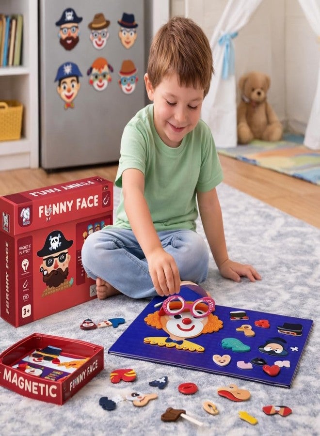 Storio Magnetic Funny Face Puzzle Box for Kids | Educational Montessori Magnetic Toy Game for Boys & Girls 2-4 Years | Creative Expression & Emotions Learning Toy for Toddlers | Fun Magnetic Play Set
